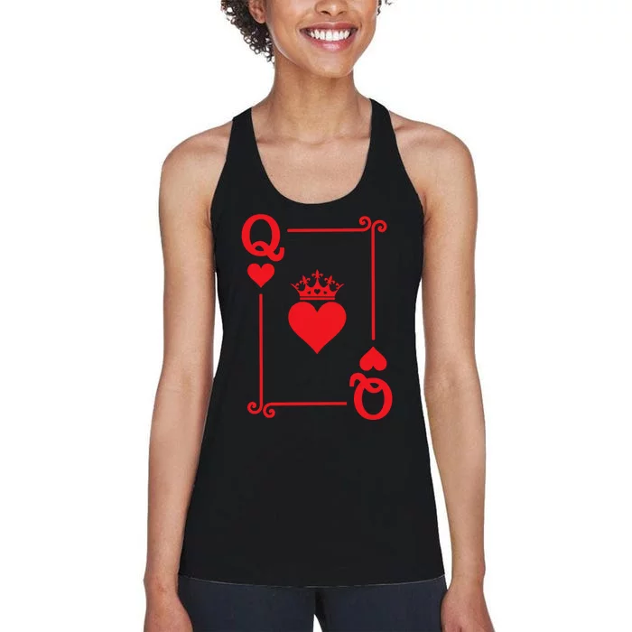 Queen Hearts Card Costume Playing Cards Queen Of Hearts Women's Racerback Tank