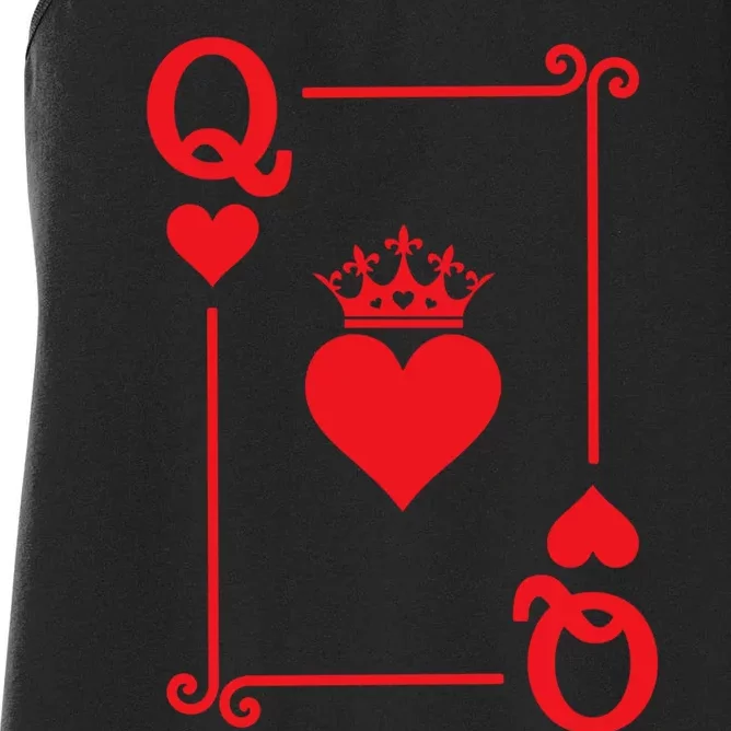 Queen Hearts Card Costume Playing Cards Queen Of Hearts Women's Racerback Tank