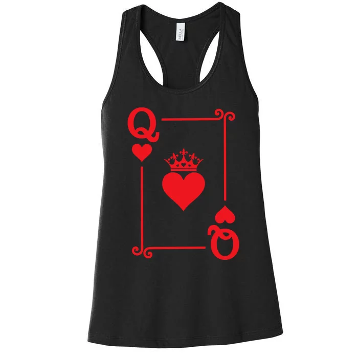 Queen Hearts Card Costume Playing Cards Queen Of Hearts Women's Racerback Tank