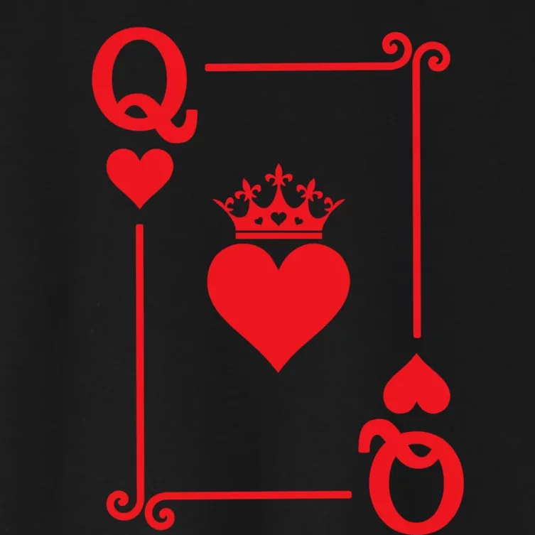 Queen Hearts Card Costume Playing Cards Queen Of Hearts Women's Crop Top Tee