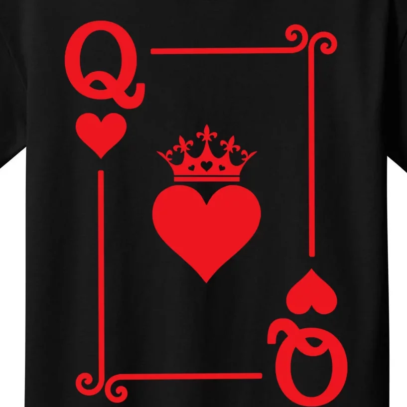 Queen Hearts Card Costume Playing Cards Queen Of Hearts Kids T-Shirt