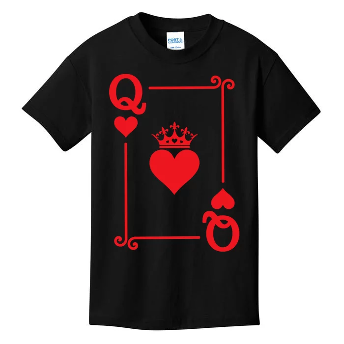 Queen Hearts Card Costume Playing Cards Queen Of Hearts Kids T-Shirt