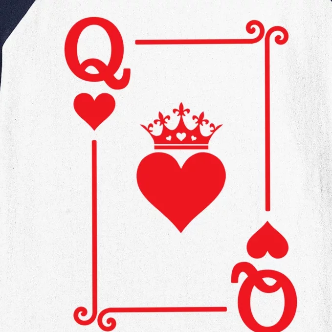 Queen Hearts Card Costume Playing Cards Queen Of Hearts Baseball Sleeve Shirt