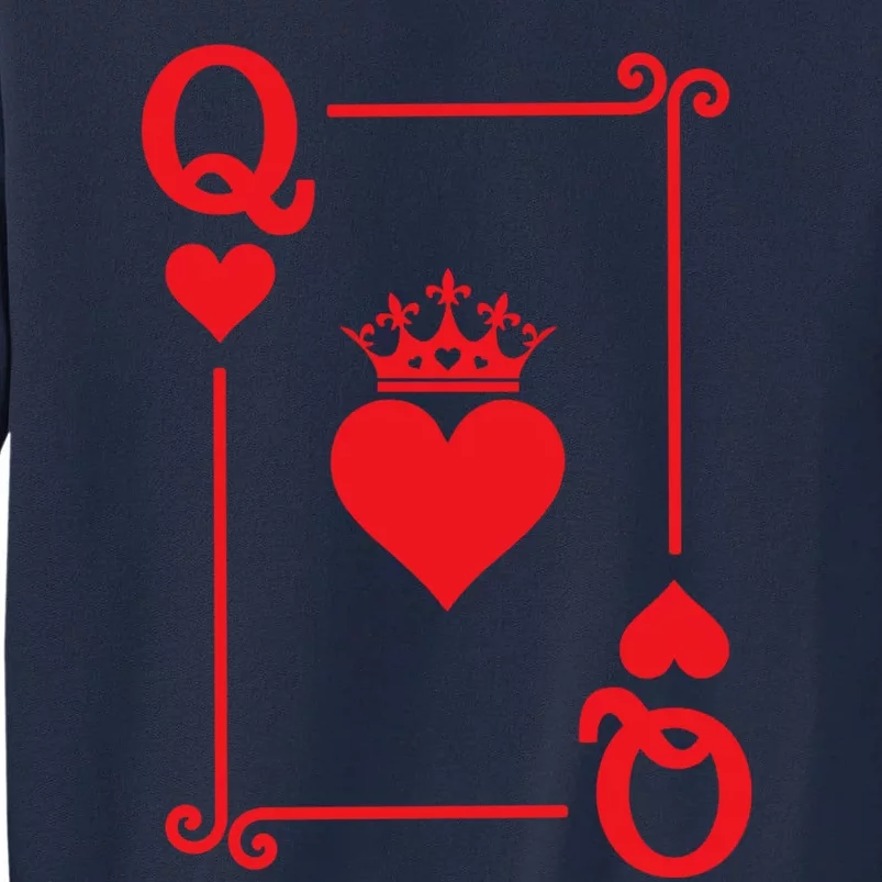 Queen Hearts Card Costume Playing Cards Queen Of Hearts Tall Sweatshirt