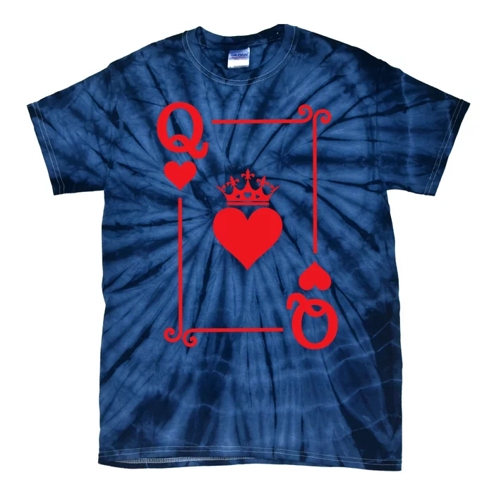 Queen Hearts Card Costume Playing Cards Queen Of Hearts Tie-Dye T-Shirt