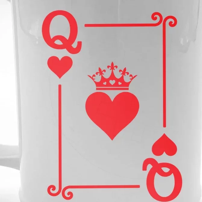 Queen Hearts Card Costume Playing Cards Queen Of Hearts Front & Back Beer Stein