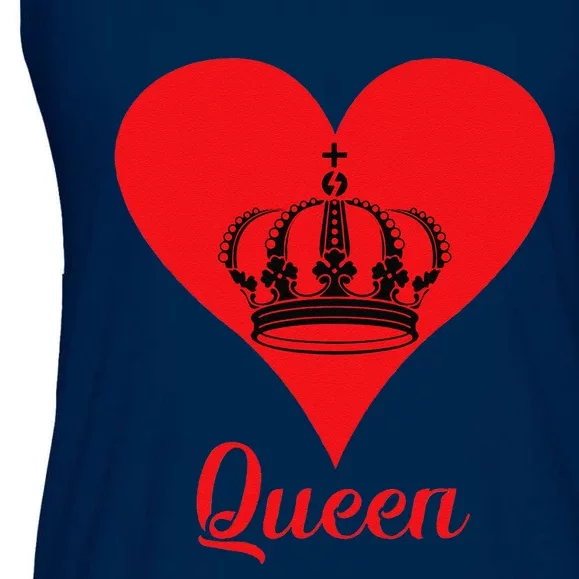 Queen Heart Crown Silhouette Valentine's Day Gift For Her Ladies Essential Flowy Tank