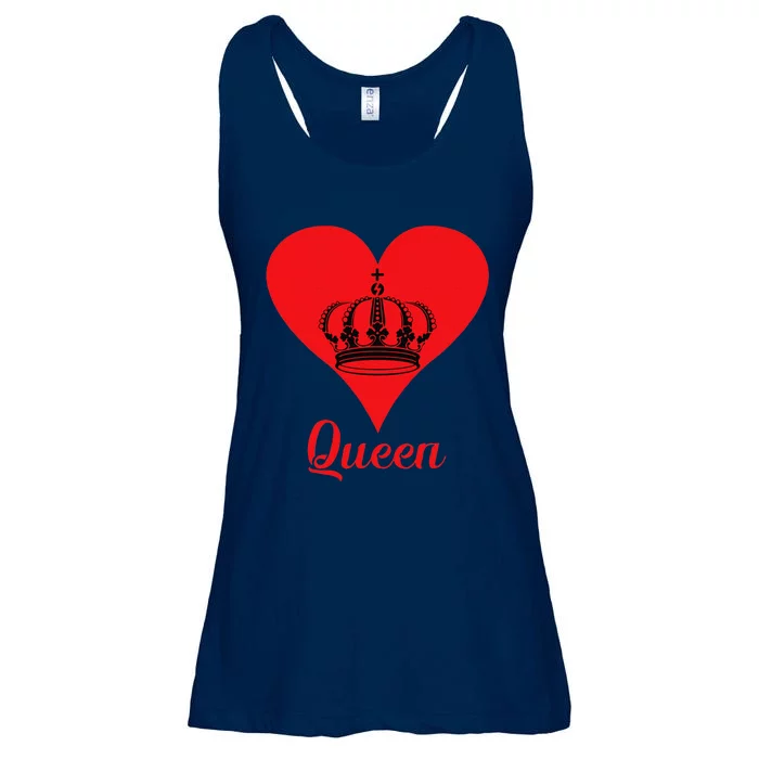 Queen Heart Crown Silhouette Valentine's Day Gift For Her Ladies Essential Flowy Tank