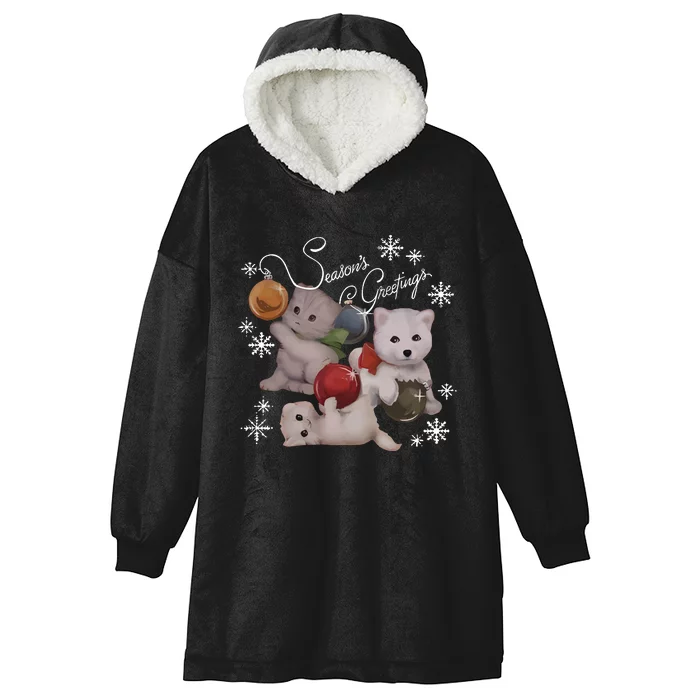 Qtcinderella Holiday Feat Swi.Ft Ders _ Coots Season Greeting Hooded Wearable Blanket