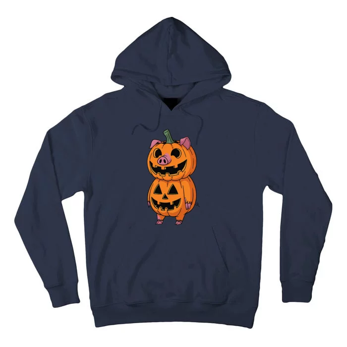 Quirky Halloween Pig Pumpkin Fusion Comic Tall Hoodie