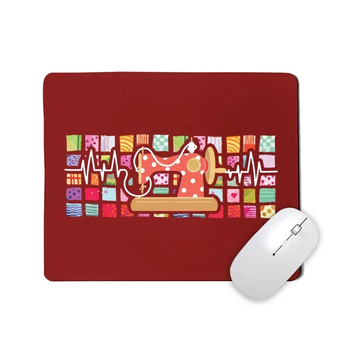 Quilter Heartbeat Sewing Quilting Stitching Sewist Sewer Mousepad