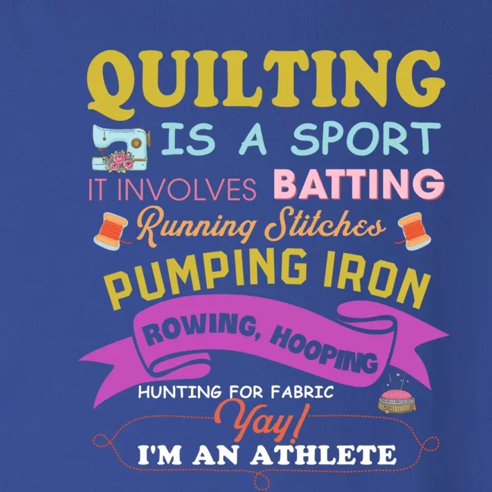 Quilting Is A Sport Funny Quilt Sayings Sewer Quilter Gift Toddler Long Sleeve Shirt