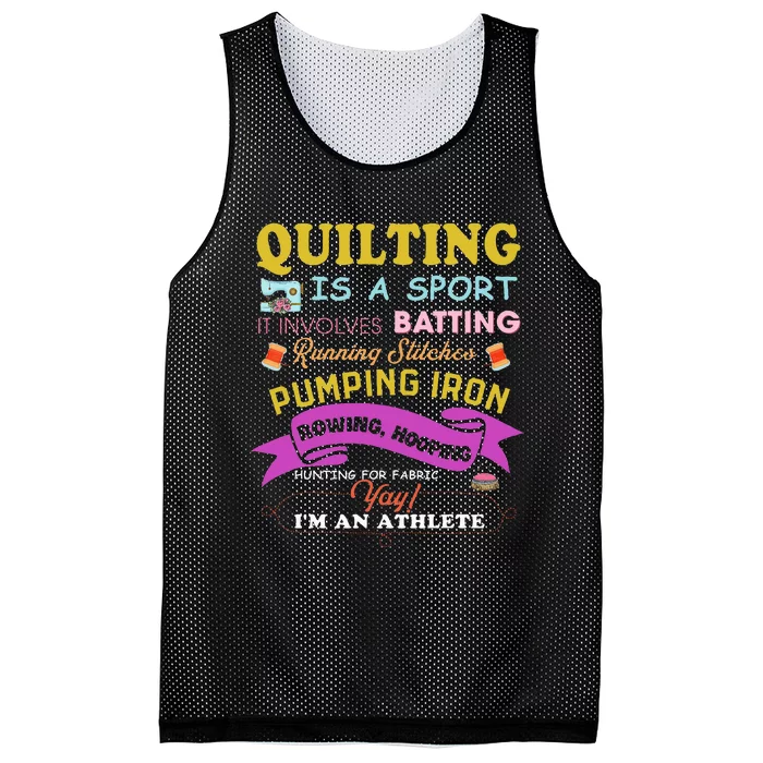 Quilting Is A Sport Funny Quilt Sayings Sewer Quilter Mesh Reversible Basketball Jersey Tank