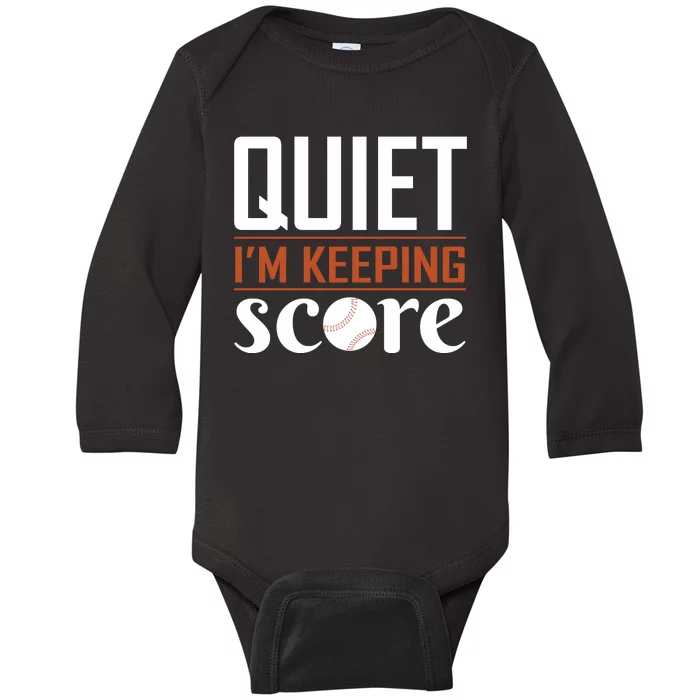 Quiet Im Keeping Score Baby Long Sleeve Bodysuit