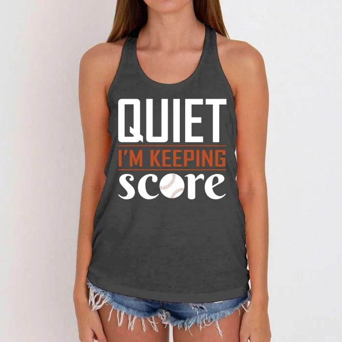 Quiet Im Keeping Score Women's Knotted Racerback Tank