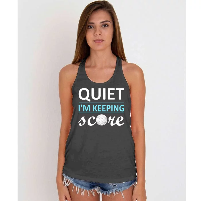 Quiet I'm Keeping Score Women's Knotted Racerback Tank