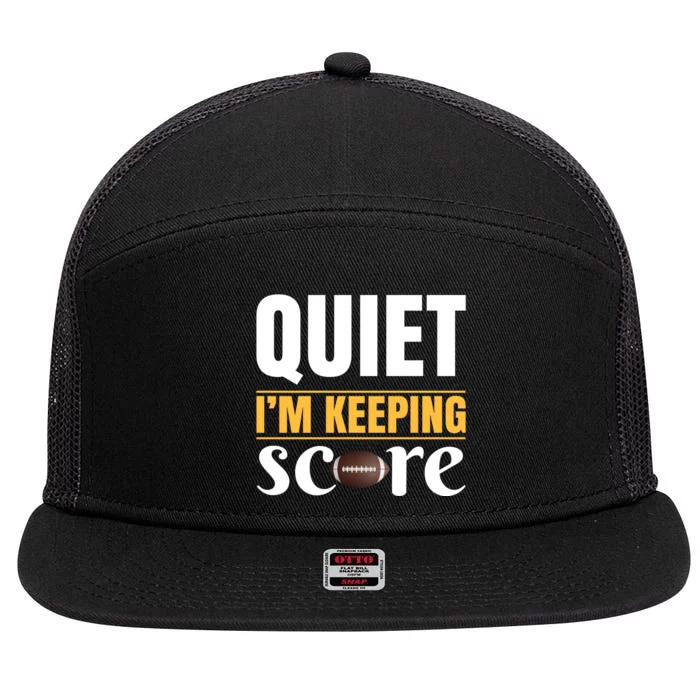 Quiet I'm Keeping Score 7 Panel Mesh Trucker Snapback Hat