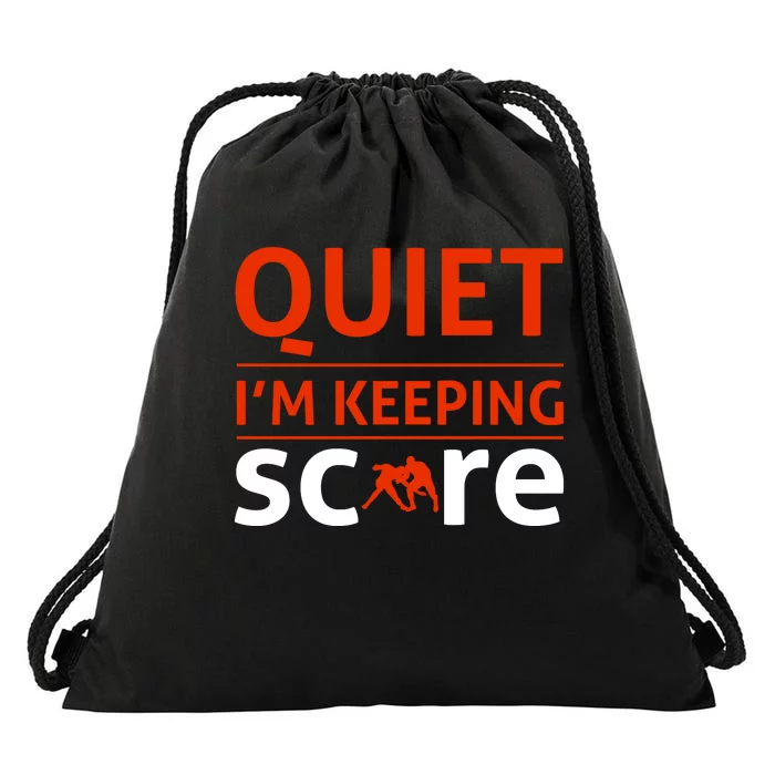 Quiet I'm Keeping Score Drawstring Bag