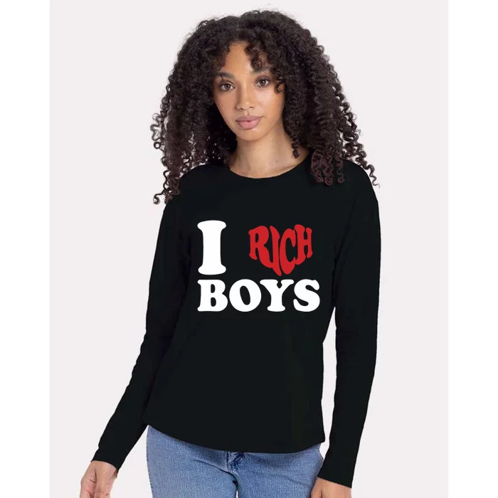 Qierraa I Love Rich Boy Womens Cotton Relaxed Long Sleeve T-Shirt