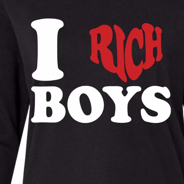 Qierraa I Love Rich Boy Womens Cotton Relaxed Long Sleeve T-Shirt