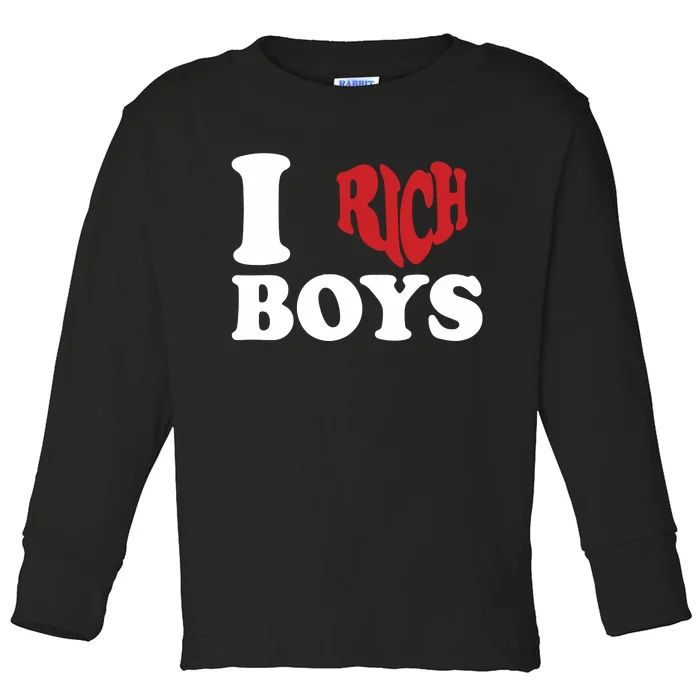 Qierraa I Love Rich Boy Toddler Long Sleeve Shirt