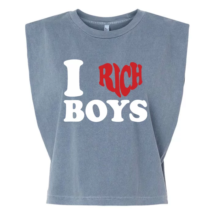 Qierraa I Love Rich Boy Garment-Dyed Women's Muscle Tee