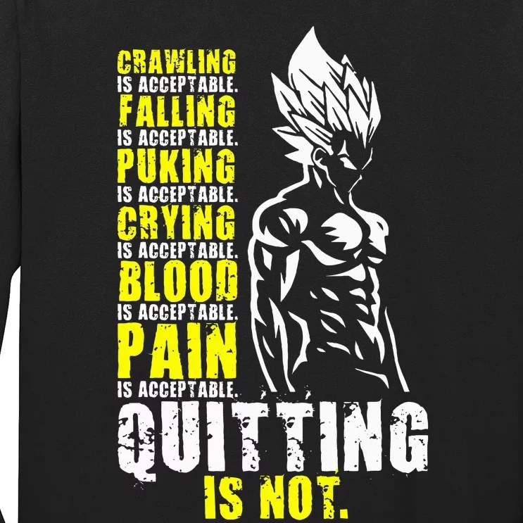 Quitting Is Not Acceptable Anime Gym and Workout Motivation Long Sleeve Shirt