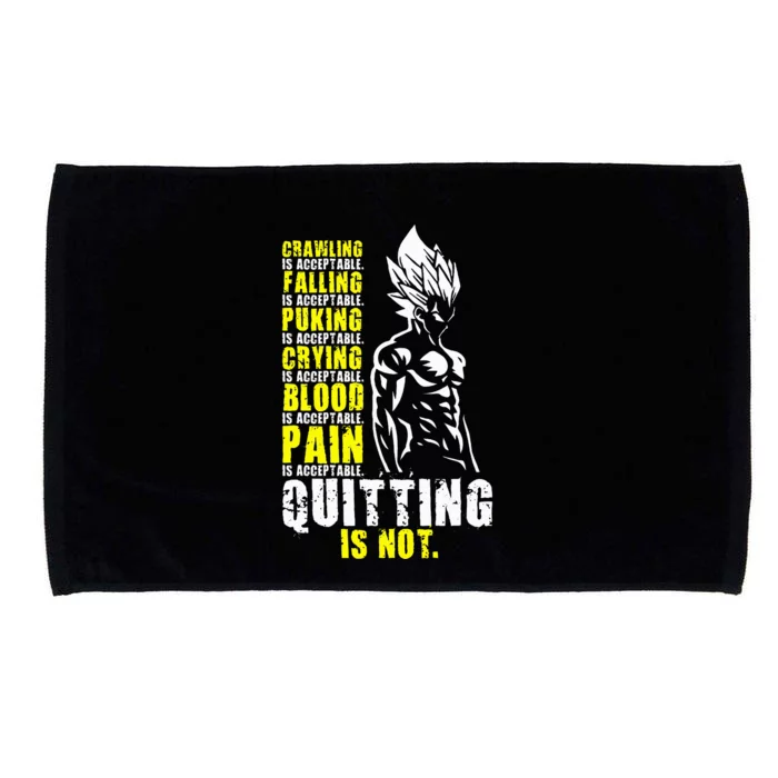 Quitting Is Not Acceptable Anime Gym and Workout Motivation Microfiber Hand Towel