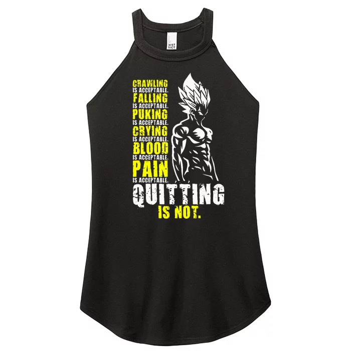 Quitting Is Not Acceptable Anime Gym and Workout Motivation Women’s Perfect Tri Rocker Tank