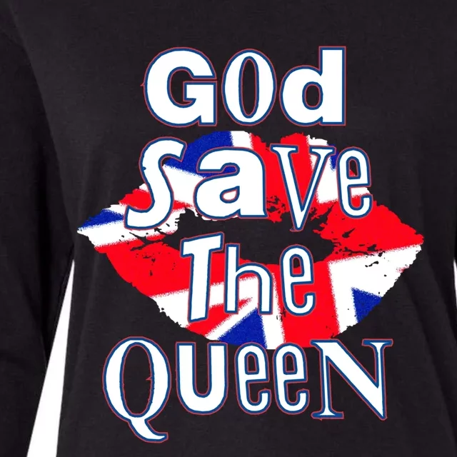 Queens Jubilee 2022 God Save The Queen Gift Womens Cotton Relaxed Long Sleeve T-Shirt