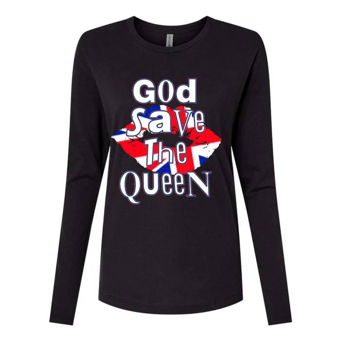 Queens Jubilee 2022 God Save The Queen Gift Womens Cotton Relaxed Long Sleeve T-Shirt