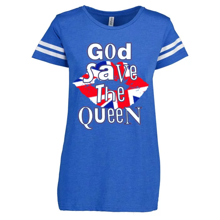 Queens Jubilee 2022 God Save The Queen Gift Enza Ladies Jersey Football T-Shirt