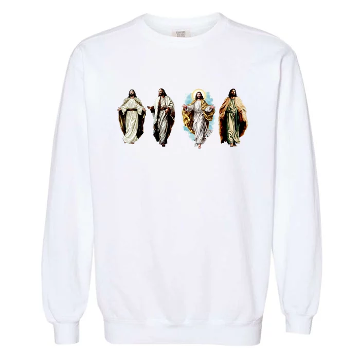 Quad Jesus Art Garment-Dyed Sweatshirt