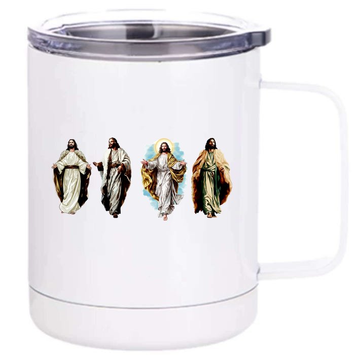 Quad Jesus Art Front & Back 12oz Stainless Steel Tumbler Cup