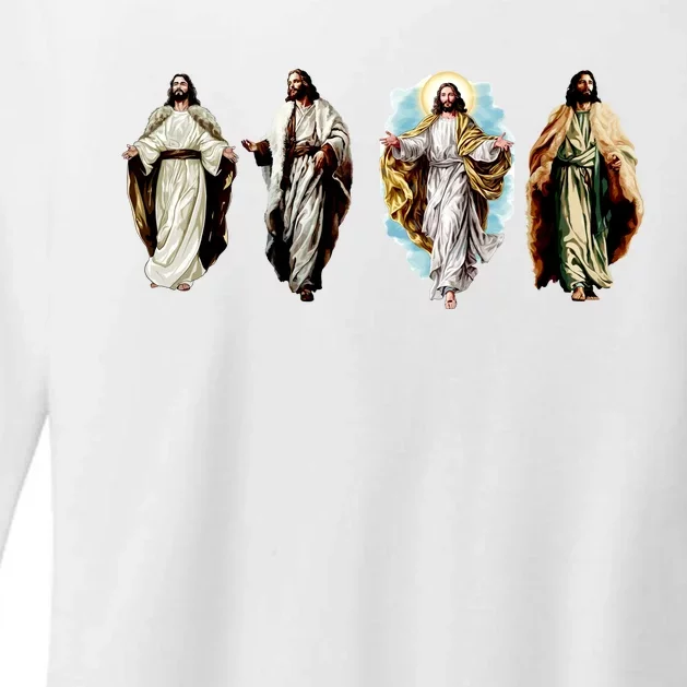 Quad Jesus Art Womens CVC Long Sleeve Shirt