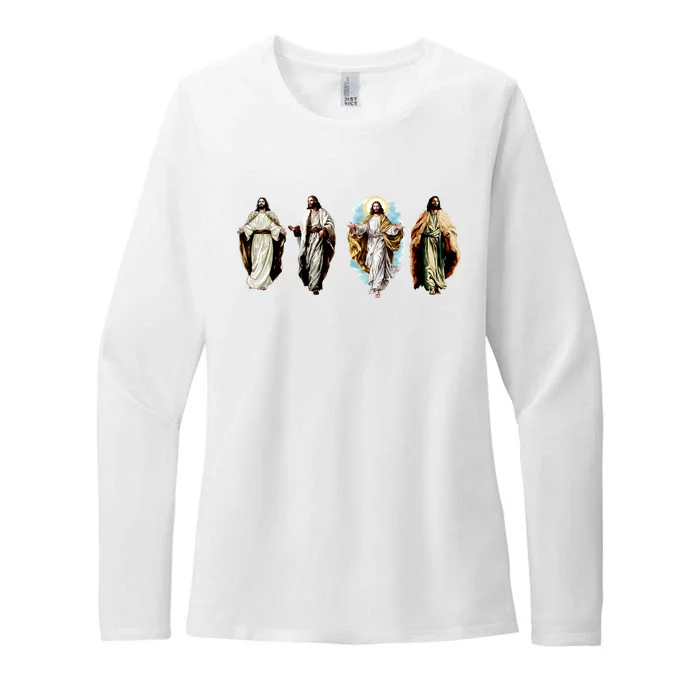 Quad Jesus Art Womens CVC Long Sleeve Shirt