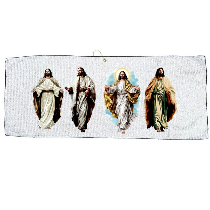 Quad Jesus Art Large Microfiber Waffle Golf Towel