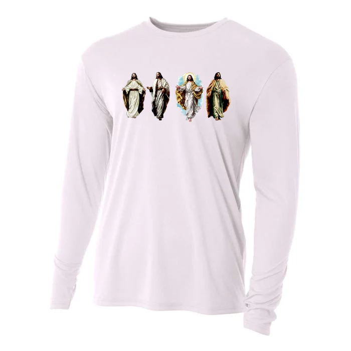 Quad Jesus Art Cooling Performance Long Sleeve Crew