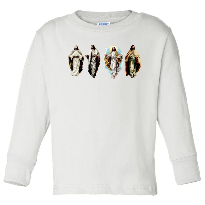 Quad Jesus Art Toddler Long Sleeve Shirt