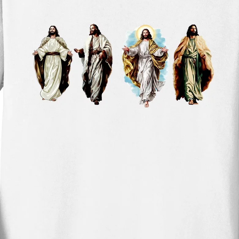 Quad Jesus Art Kids Long Sleeve Shirt