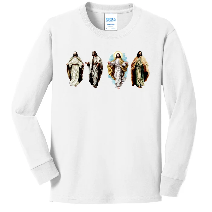 Quad Jesus Art Kids Long Sleeve Shirt