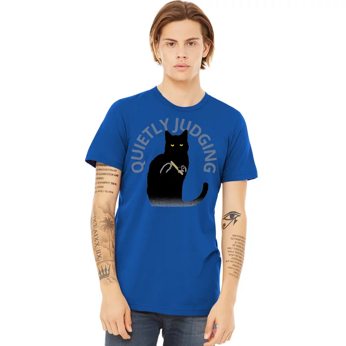 Quietly Judging Cat Funny Premium T-Shirt