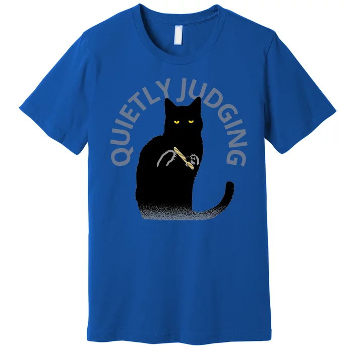 Quietly Judging Cat Funny Premium T-Shirt