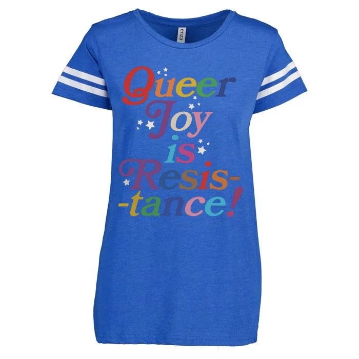 Queer Joy Is Resistance Lgbt Lgbtq Pride Month Enza Ladies Jersey Football T-Shirt