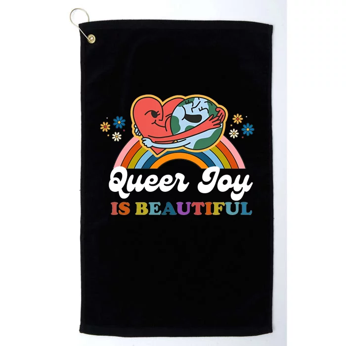 Queer Joy Is Beautiful Rainbow Pride Month Lesbian Bisexual Gay Platinum Collection Golf Towel