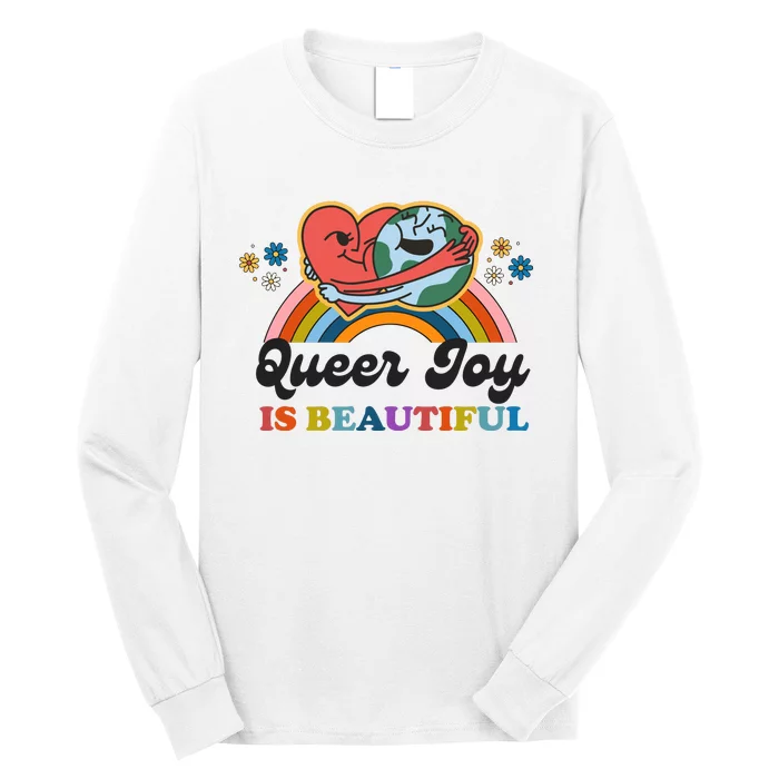 Queer Joy Is Beautiful Rainbow Pride Month Lesbian Long Sleeve Shirt