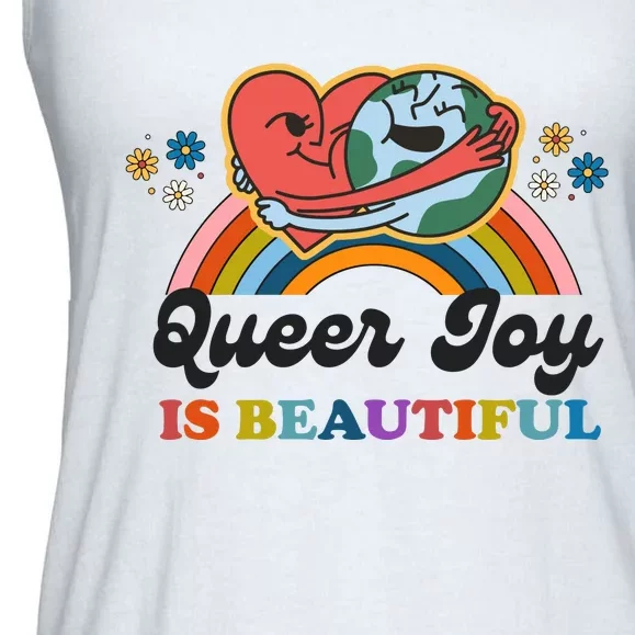 Queer Joy Is Beautiful Rainbow Pride Month Lesbian Ladies Essential Flowy Tank