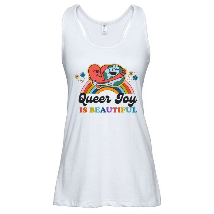 Queer Joy Is Beautiful Rainbow Pride Month Lesbian Ladies Essential Flowy Tank