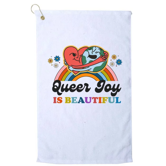 Queer Joy Is Beautiful Rainbow Pride Month Lesbian Platinum Collection Golf Towel