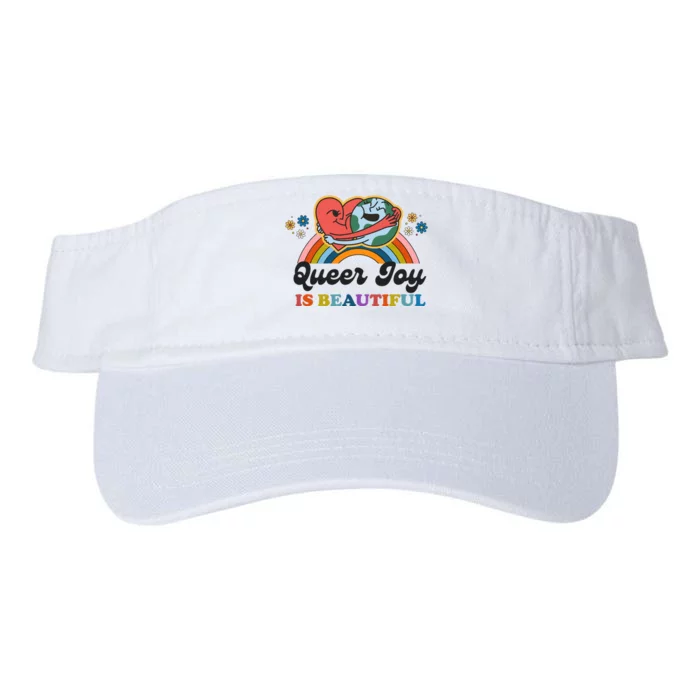 Queer Joy Is Beautiful Rainbow Pride Month Lesbian Valucap Bio-Washed Visor